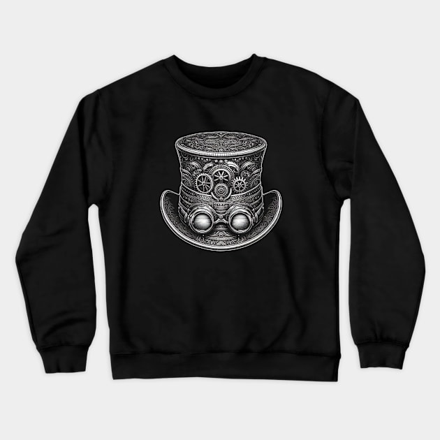 Steampunk Tophat Crewneck Sweatshirt by OddlyNoir